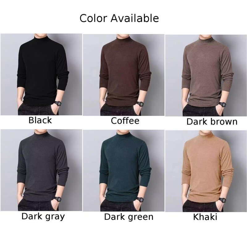 Clothing Top 1 Pc T-Shirt Autumn Undershirt Breathable Warm Casual Winter Elasticity Fall Mens Polyester Pullover