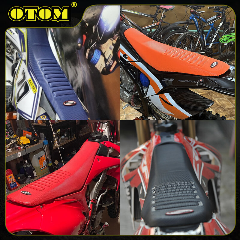 OTOM 오토바이 시트 커버 쿠션, 미끄럼 방지, 두꺼운 입자, 방수, 고탄성, 혼다 야마하 가와사키 스즈키 자전거용