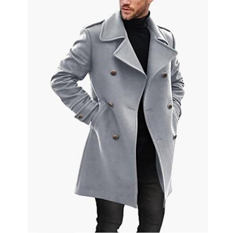 Mode Herren jacke Mantel mit schlanken lässigen Herren bekleidung Trenchcoat Zweireiher Revers Langarm Herren bekleidung