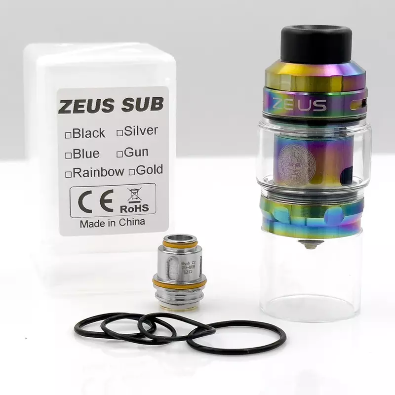 Tangki kaca Zeus Sub Ohm tunggal, 5ml Atomizer koil jaring Z1 0, 4ohm/0.2ohm untuk ZEUS X SUBOHM Tank Aegis Mod