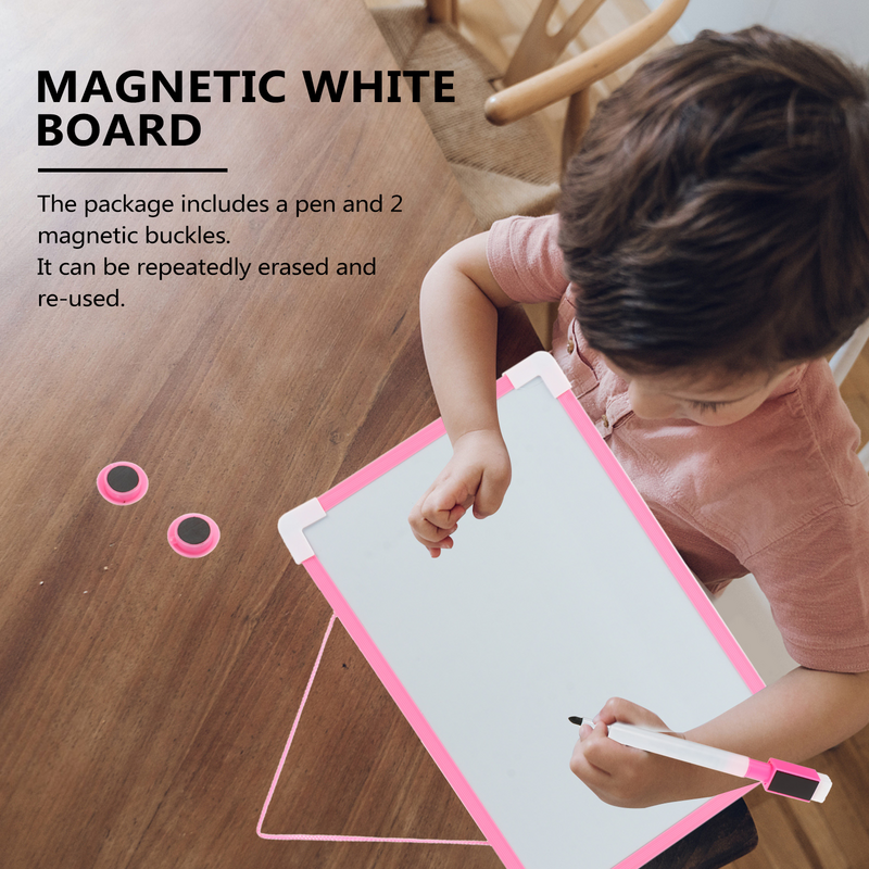 Small Dry Erase Whiteboard com Marcador, Quadro suspenso, Portátil Mini Dupla Face Branco