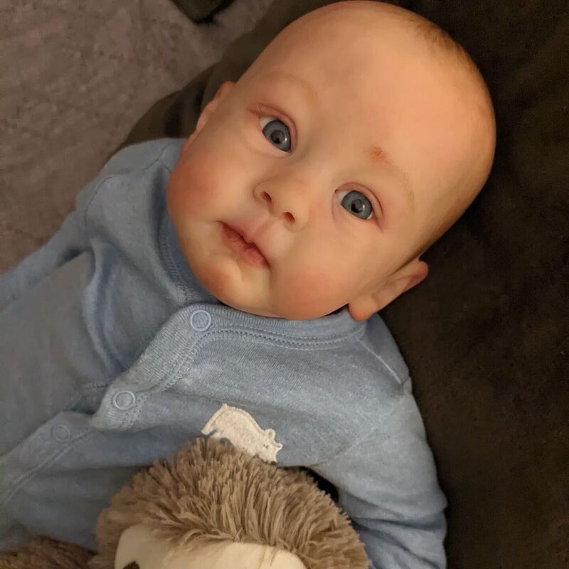 FBBD 24 Inci Sudah Selesai Dicat Boneka Buatan Tangan Bayi Laki-laki Pakaian Lembut Suka Diemong Tubuh 3D Kulit Dicat Rambut