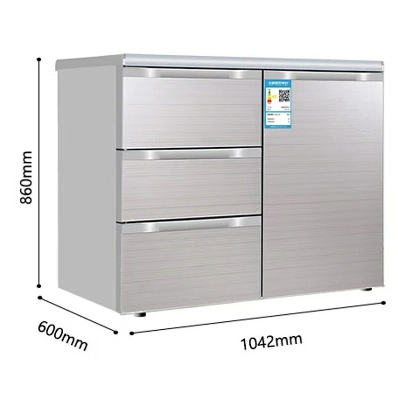 Congelador De Refrigeração Direta Geladeira, Cozinha Horizontal Doméstica Incorporada Três Gaveta, Side By Door
