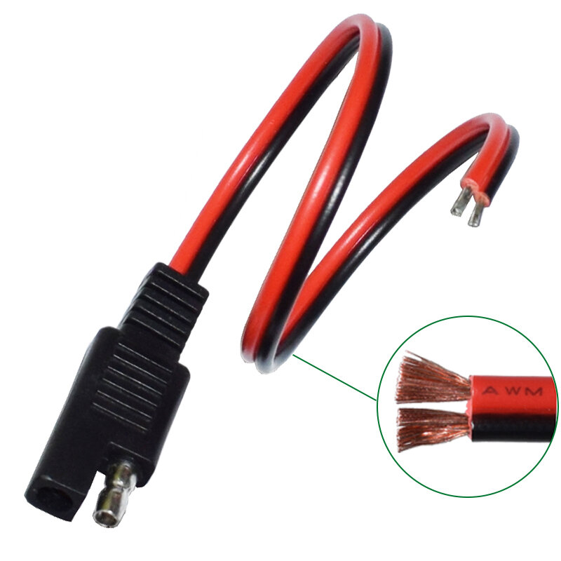 5pcs SAE Single Ended Extension Cabl 18AWG SAE Quick Disconnect Plug Cable for Automobile and Solar Panel