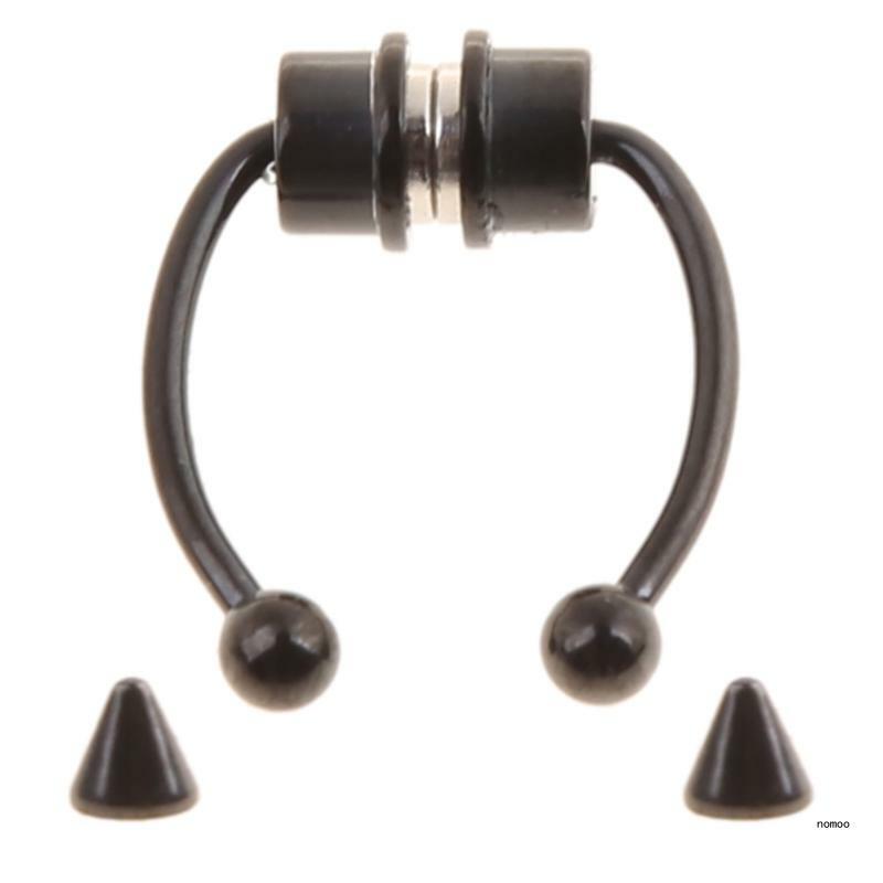 Персонализированные поддельные кольца в носу в виде подковы, магнитные перегородки, кольца в носу, не пирсинговые шпильки в в из