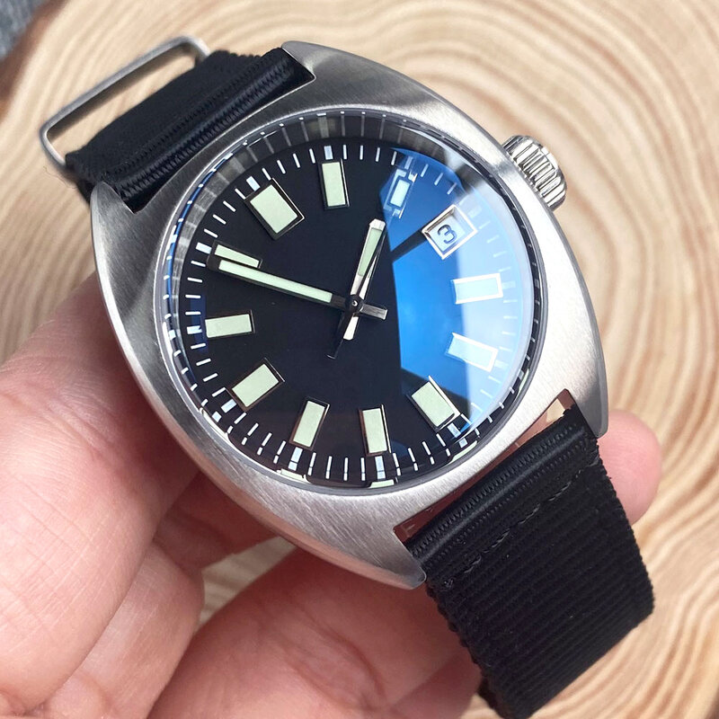 Tandorio маленькие 36 мм часы с намоткой для мужчин и женщин Япония NH35 PT5000 военные наручные часы купольные AR сапфировые водонепроницаемые reloj hombre