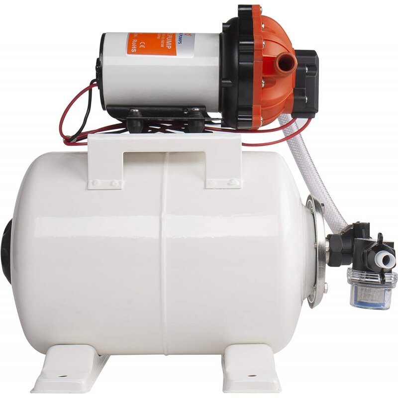 Sistema di serbatoi per pompe dell'acqua e accumulatori SEAFLO serie 55-12V DC, 5.5 GPM, 60 PSI, serbatoio da 2 galloni