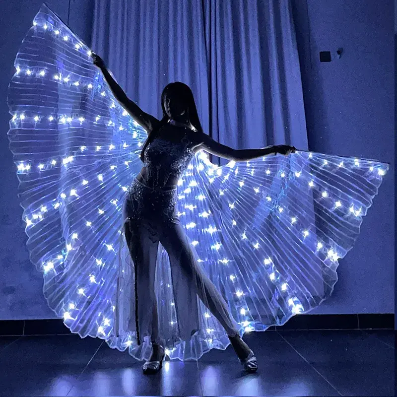 Capa de mariposa de alas de hadas G018, ropa de actuación para niños, luz Fastflash de escenario, suministros LED de baile del vientre