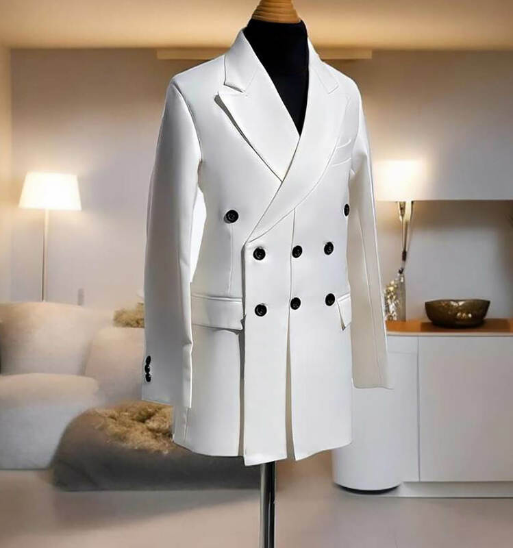 Модная Осенняя мужская длинная Куртка Блейзер с заостренным воротником и тремя пуговицами деловой блейзер для выпускного вечера только пальто на заказ