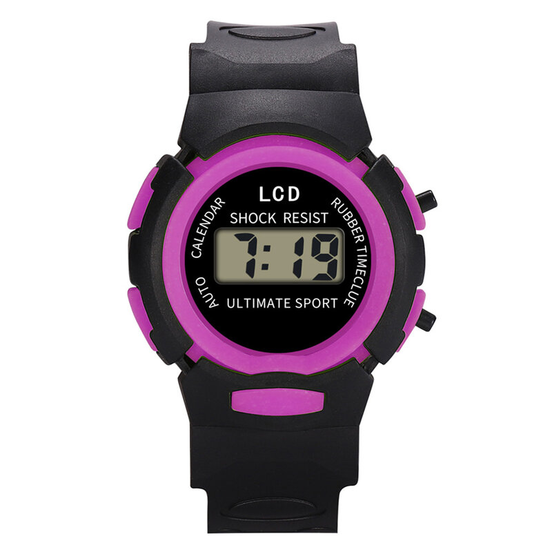 Children's Electronic Watches Color Luminous Dial Life Waterproof Multi-Function Luminous Alarm Clocks Watch For Boys And Girls