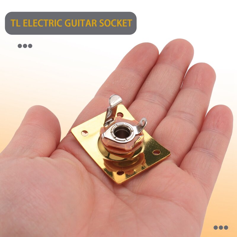 Estilo quadrado jack placa guitarra baixo jack 1/4 saída tomada de entrada para guitarra elétrica peças & acessórios