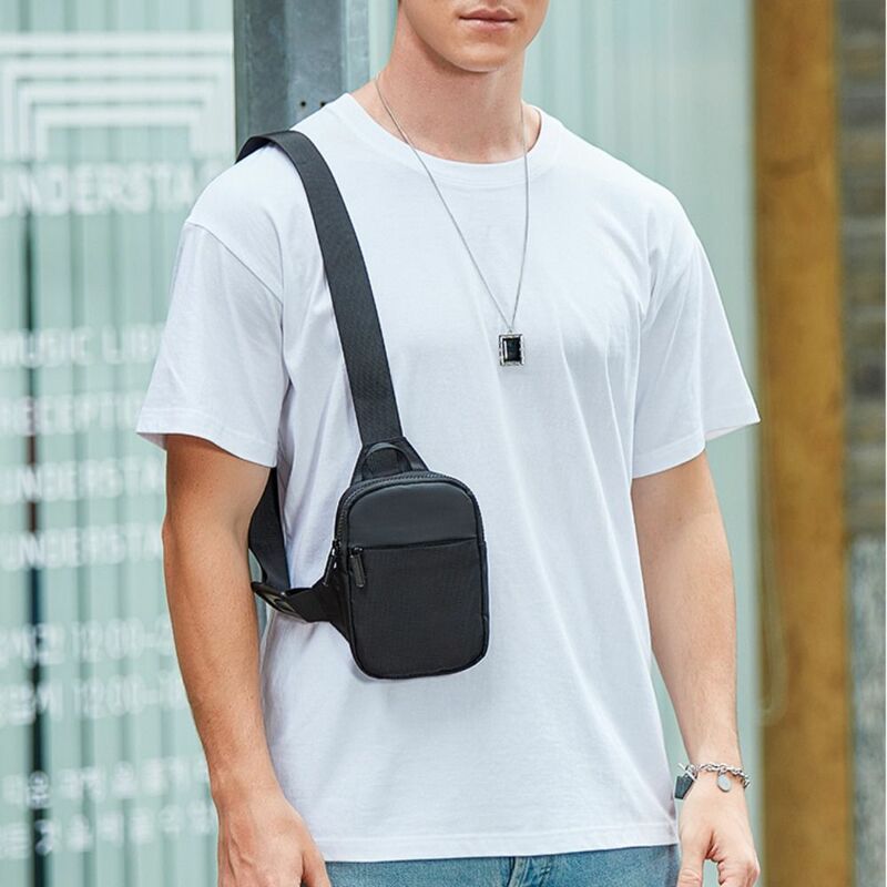 Canvas Men's Chest Bag New Mini Cross Shoulder Crossbody Bag Phone Handbag Sport Small Sling Pack