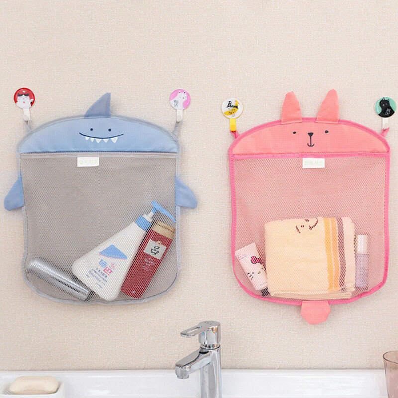Bolsa de malla para baño de bebé, cesta de juguete de tela impermeable con forma de Animal de dibujos animados, 40x35cm