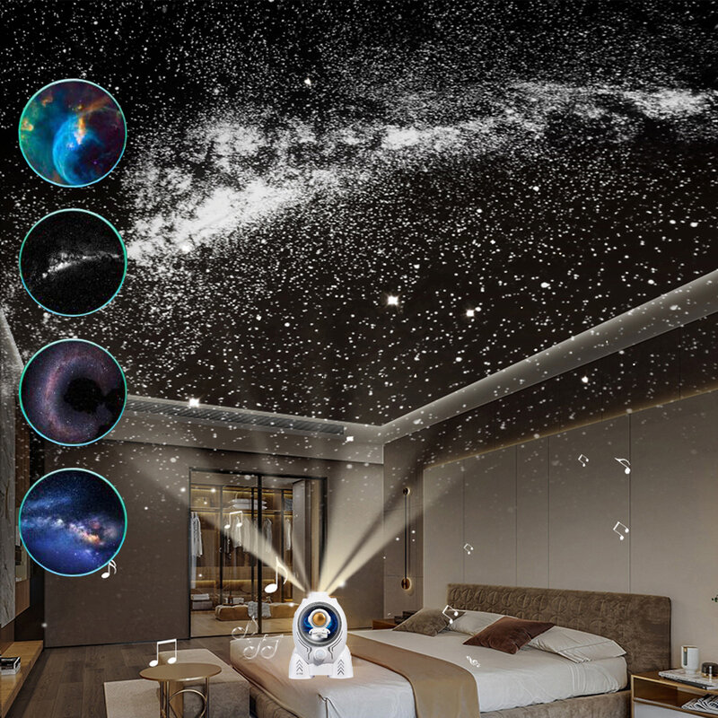 Галактический проектор с ночным освещением, регулируемый на 360 ° проекционный светильник для планетария, проекционный светильник в форме звезды, небула, потолочный декоративный светильник для детской комнаты, подарки