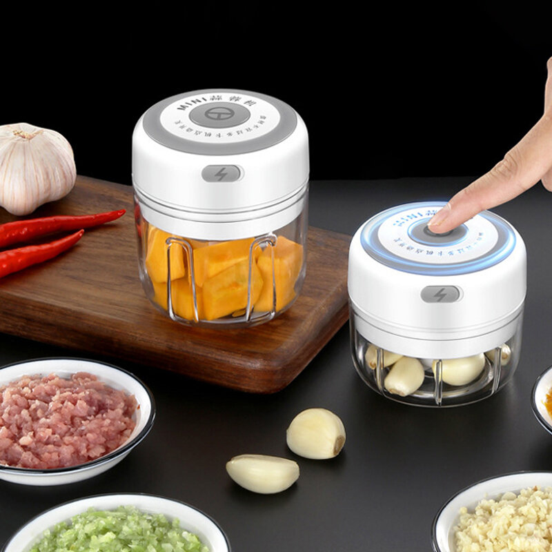 가정용 전기 미니 마늘 매셔 블렌더, USB 식품 야채 프로세서, 칠리 쵸퍼 매셔 기계, 고기 매셔 마늘 믹서