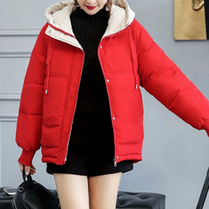 เสื้อแจ็คเก็ตสั้นสำหรับผู้หญิง, เสื้อโค้ทขนเป็ดทรงหลวม MODE Korea ให้ความอบอุ่นหนาสำหรับฤดูใบไม้ร่วงและฤดูหนาว