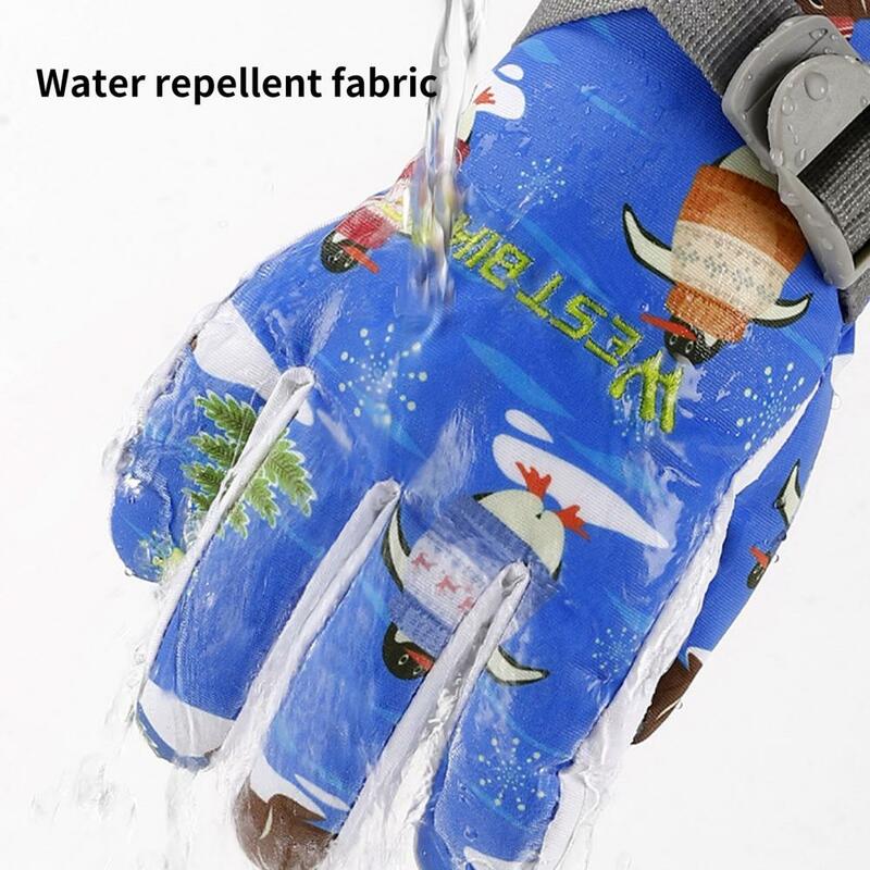 1 para rękawiczek narciarskich dla dzieci zimowe rękawiczki pogrubione dzieci aksamitne słodkie wiatroszczelne dzieci rękawice sportowe na zewnątrz