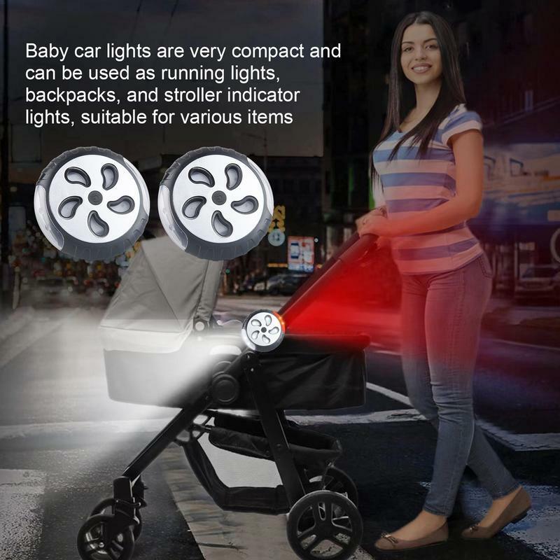 Bateria Powered Baby Stroller Lights, Impermeável LED, USB Recharge, Noite ciclismo, Bicicleta, Bicicleta