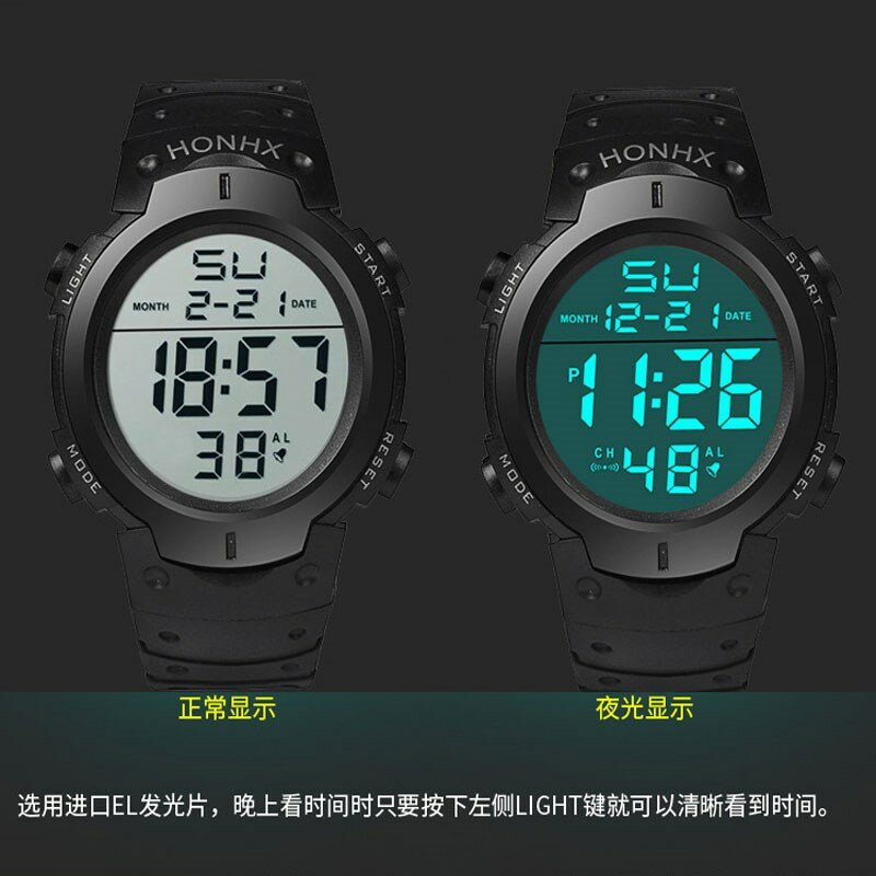 Relojes deportivos LED Para hombre, reloj Digital multifunción, De Goma, electrónico, Para atletas