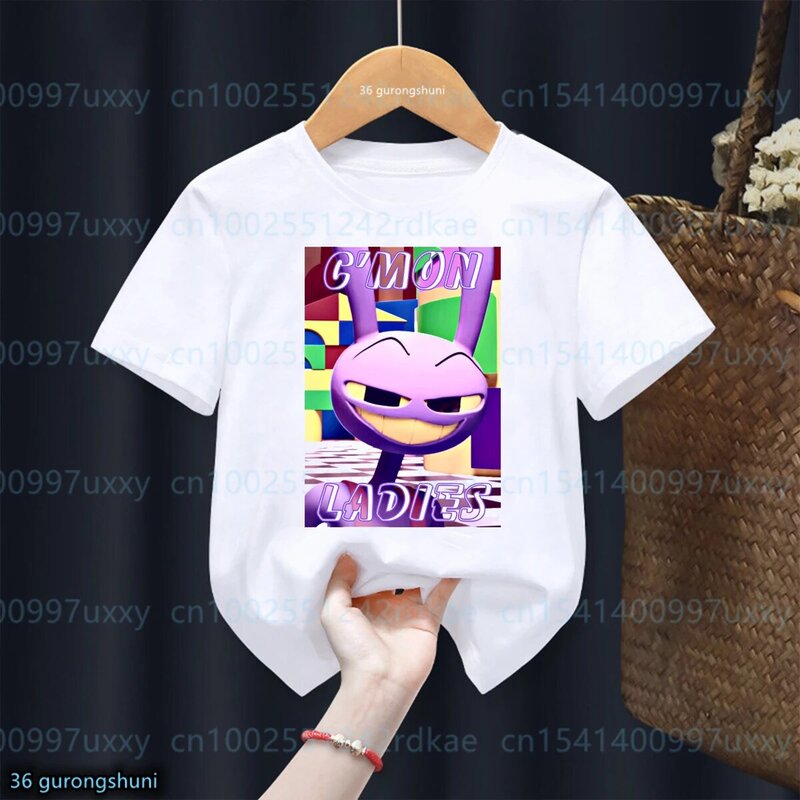 Koszulka dla chłopców/dziewczynek zabawna niesamowita cyfrowa wydruk graficzny cyrkowa dla dzieci urocza dziecięca koszulka dla chłopca/dziewczynki Unisex ubrania