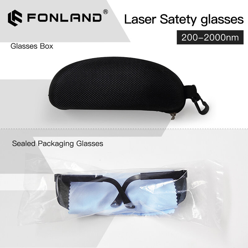 FONLAND-gafas protectoras de Ojos de seguridad láser 200nm-2000nm, para marcado y grabado láser, con funda protectora