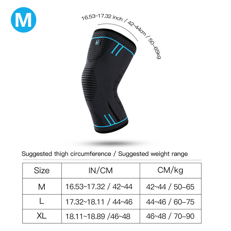 1 PCS Kyncilor CompressionKnee Support Sleeve Elastic and Breathable Knee Brace Spring Fitness Sports Basketball Protective Gear