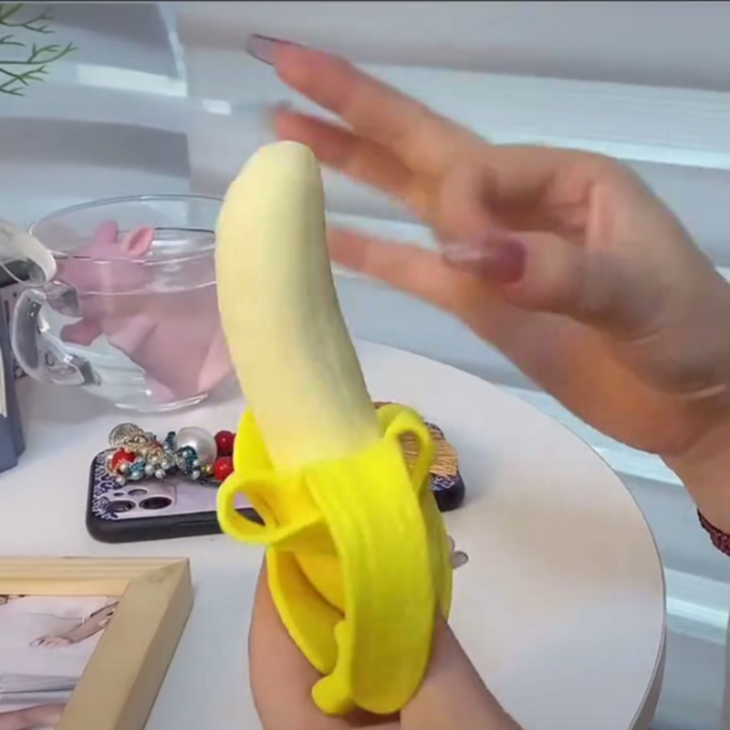Symulacja Banana szczypta zabawka kreatywnego uwalniania prezent stresowy rekwizyt rozrywkowy Boy Girls animacja wokół prezentu urodzinowego