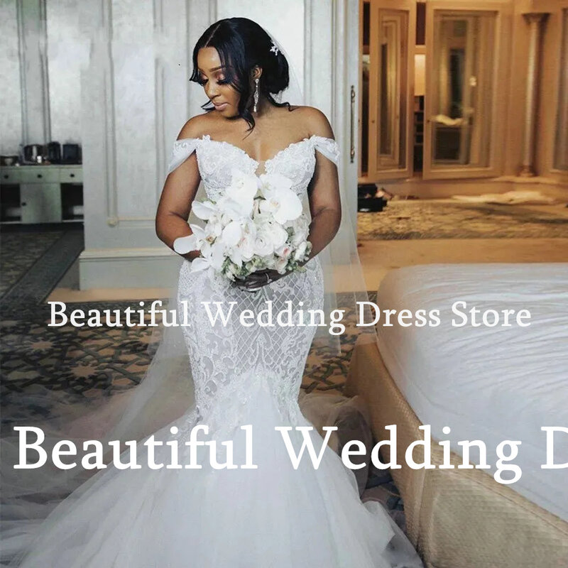 New Women Luxury Wedding Dress Sweethear Neck Lace Appliques Mermaid Floor-Length Sweep Train  Bridal Gown Vestidos De Novia2024