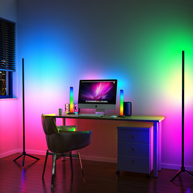 RGB música ambiente levou noite luz bar, controle de som, captador ritmo luz, controle app, atmosfera, lâmpada tubo colorido, carro