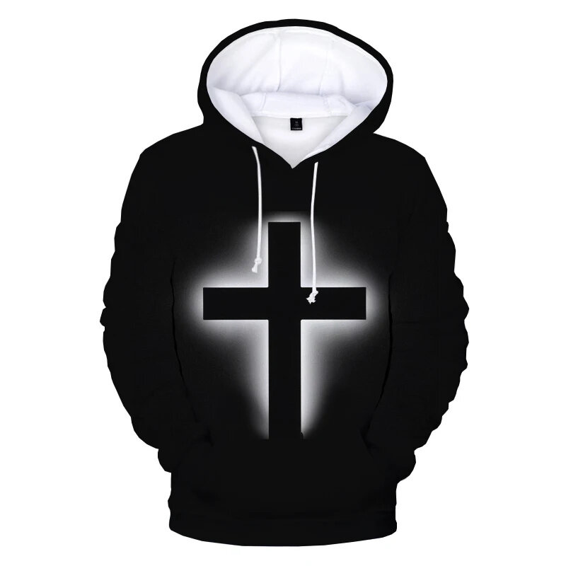 New 3D The God Jesus Printed Hoodies Christian Belief Graphic Hooded Sweatshirts Kids Fashion Streetwear Pullovers Harajuku Tops