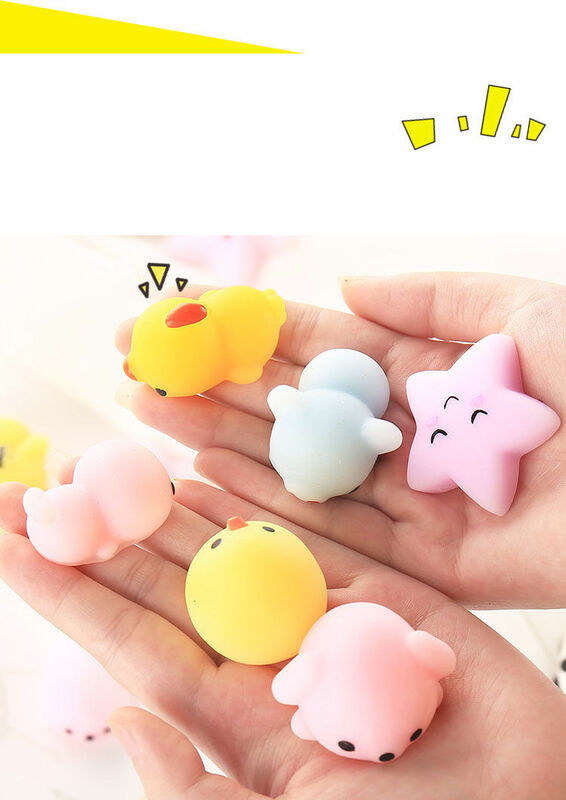 60-1PCS Kawaii Squishies Mochi Anima Squishy Toys For Kids Antistress Ball Squeeze Party Favors Stress Relief Toys For Birthday