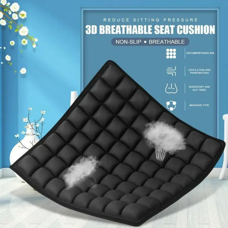 Cojín de algodón antideslizante para asiento de Silla, almohada 3D para sentarse, soporte ergonómico para glúteos, 17,7x17,7 pulgadas