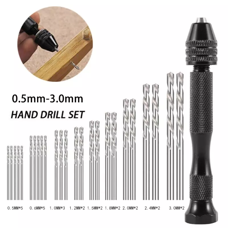 Mini Micro narzędzia do obróbki drewna wiercenie narzędzie obrotowe ręczne wiertło spiralne ze stopu aluminium mikro wiertarka ręczna do ręcznie robiona biżuteria