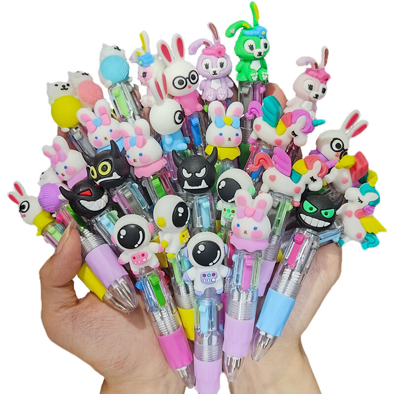 20 Teile/los Nette Cartoon 4 Farbe Mini Kugelschreiber Kawaii Einhorn Flamingo Versenkbare Stift Schreibwaren Geschenk Schule Büro Liefert