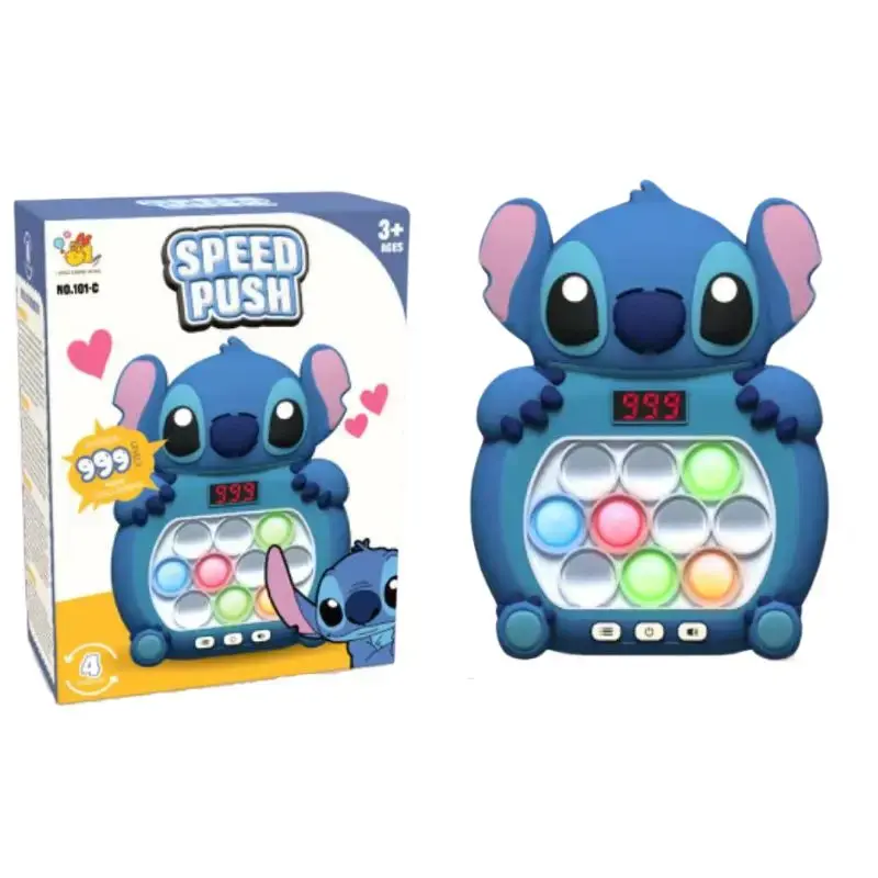 Stitch Mickey Quick Push Game Console Upgraded Fingertip Press It Competition Squeeze Relieve Stress Children Toys