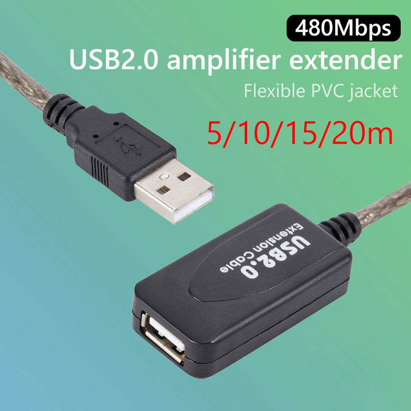 USB 2.0オス-アクティブなリピーター,延長ケーブル,ワイヤレスネットワークカード