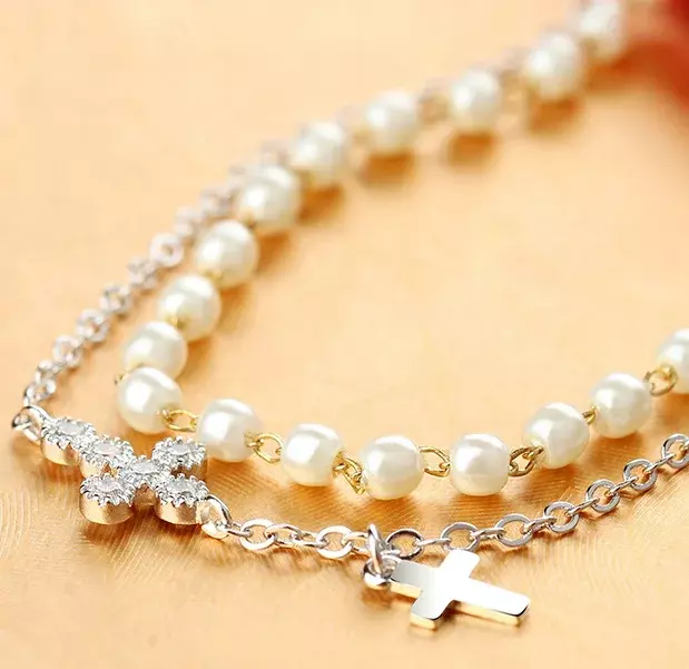 YTF1360      925 Sterling Silver Wedding Pearl Zircon Necklace Earrings crystal lovers Bracelet