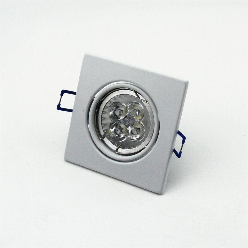 One Head Square Iron Metal Downlight, dispositivo elétrico quarto inteligente, branco dourado cetim níquel