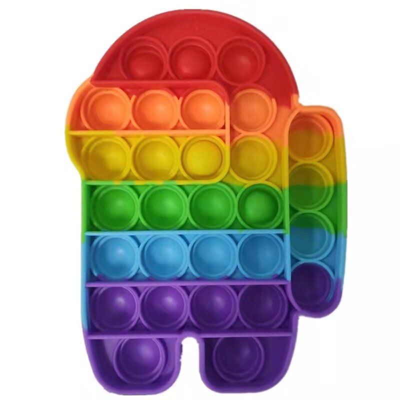 Mainan Fidget Anak-anak Pelangi Gelembung Muncul Sensor Autisim Kebutuhan Khusus Antistress Pereda Stres Licin Sederhana Mainan Fidget Lesung Pipi
