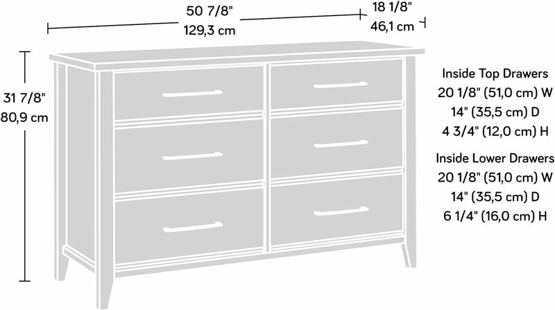 Sauder Summit Station Dresser, L: 50.91" x W: 18.15" x H: 31.85", Laurel Oak Finish  dressers for bedroom