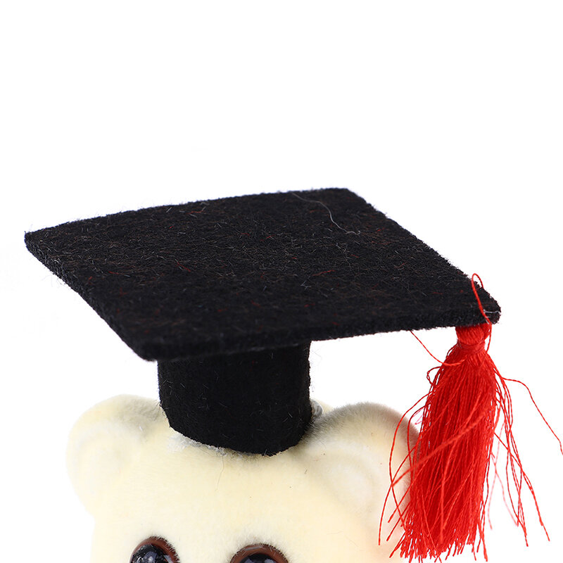 1PCS 12/10ซม.ยืนจบการศึกษาพิธีตุ๊กตาหมีดอกไม้ตกแต่ง Graduates ของขวัญอุปกรณ์เสริม