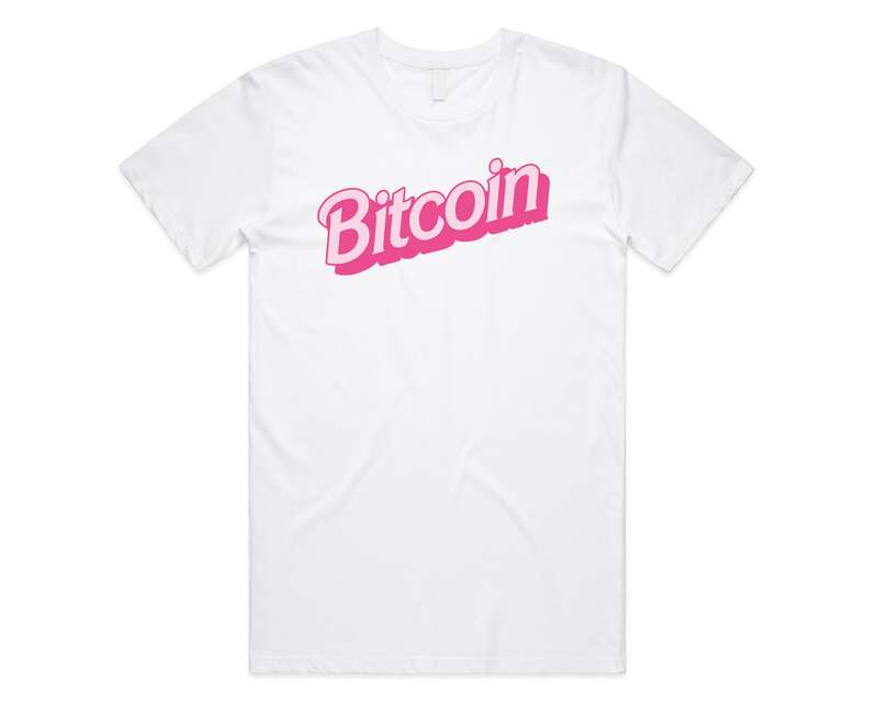Bitcoin Rosa Retro T-Shirt, Engraçado Criptomoeda Crypto Top