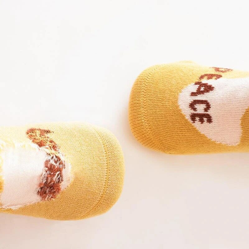 Chaussettes anti-aldes en coton pour enfants, chaussettes de sol de dessin animé pour tout-petits, accessoires pour bébés nouveau-nés, automne et hiver, 0-3 ans
