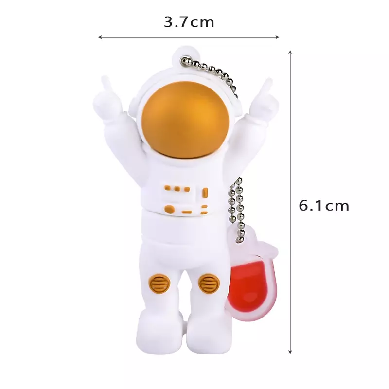 JASTER Silicone Rocket USB Flash Drive 128GB Cartoon Gifts for Children Memory Stick 32GB Astronaut Creative Gift Pen Drive 16GB