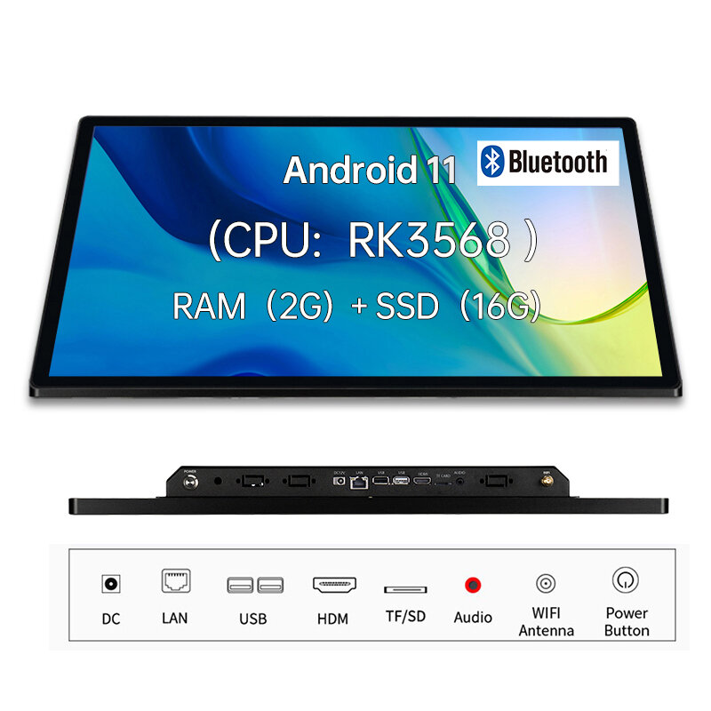 Aotesier-Monitor portátil con pantalla táctil de 18,5 pulgadas, dispositivo todo en uno para Pc, tableta Android, Industrial, Raspberry Pi