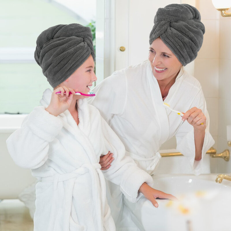 Sinland超高吸水マイクロファイバーツイストヘアターバンため乾燥タオル髪ラップキャップ浴室ホット販売25センチメートル × 65センチメートル2個