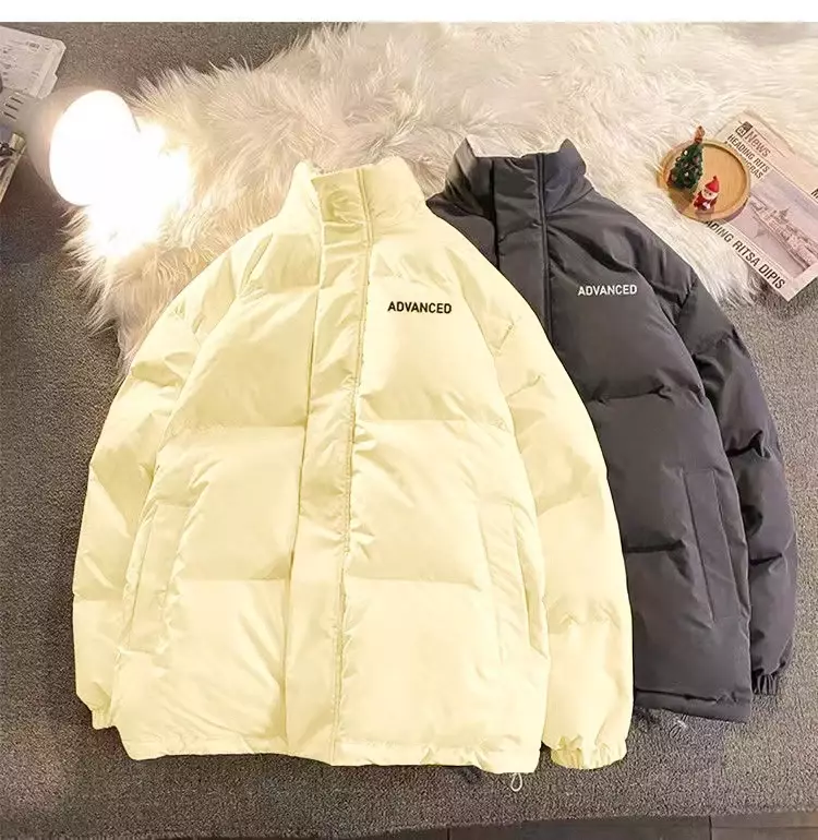 Polar zagęścić list graficzny mężczyźni i kobiety płaszcz zimowy Unisex Oversize parki koreański płaszcz ciepłe Baggy kurtki okazjonalne Feamle Y2K