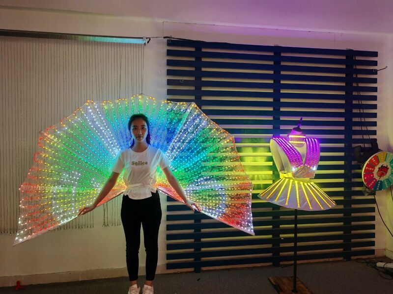 program led light wings nightclub bar show prop Luxury Event outfit Gogo Stage Show Costume
