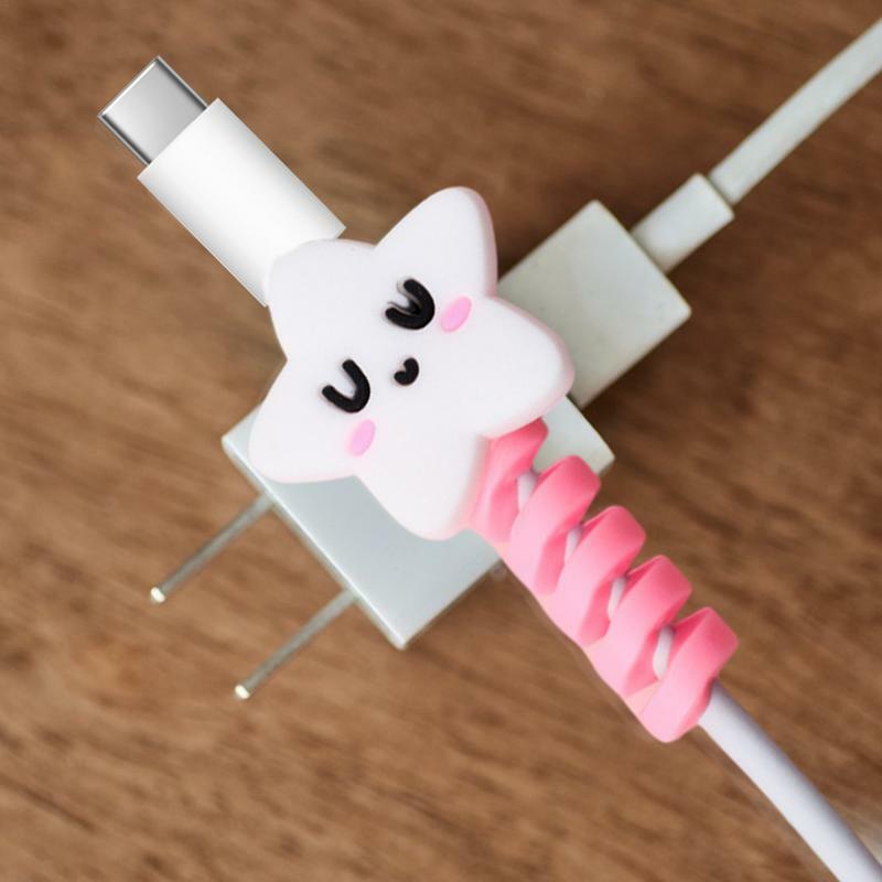 Pelindung kabel pengisian daya silikon hewan penata untuk kabel pengisi daya lucu penyimpan kabel untuk kabel USB kabel pengisian warna-warni
