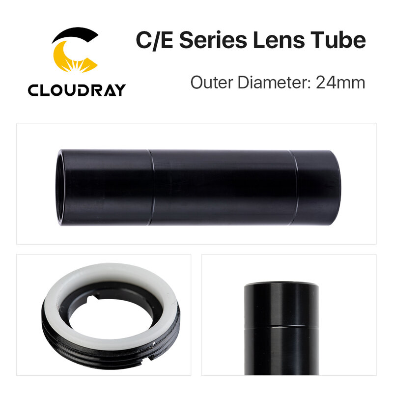Cloudray-Tube d'objectif CO2 O.Métal24 mm pour D20 F50.8/63.5/101.6mm, pour machine de découpe laser série C & E